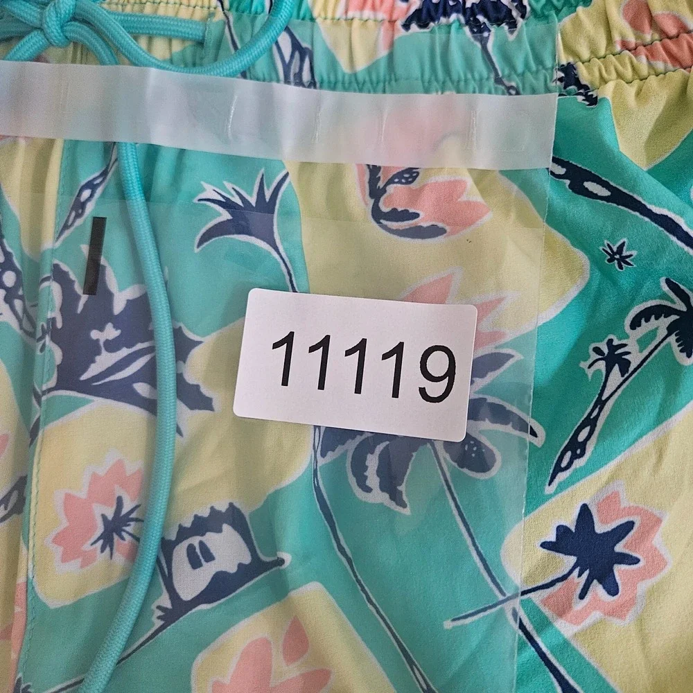 NWT Caribbean Swim Shorts Trunks Men's 4XB Lined‎ Zip Pocket Palm Tree Pineapple